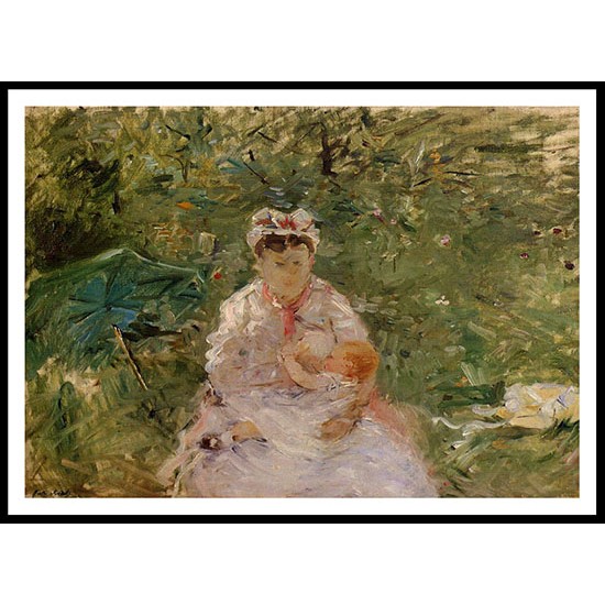 The Wet Nurse Angele Feeding Julie Manet, A New Print of a painting by Berthe Morisot