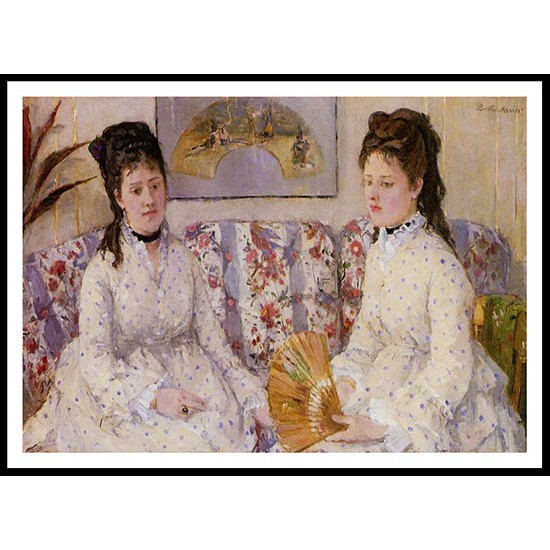 Two Sisters on a Couch, A New Print of a painting by Berthe Morisot