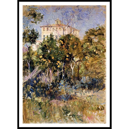 Villa with Orange Trees Nice, A New Print of a painting by Berthe Morisot