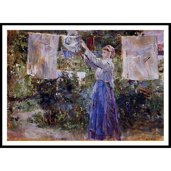 Woman Hanging out the Wash, A New Print of a painting by Berthe Morisot