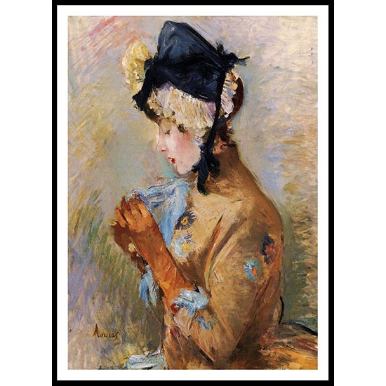 Woman Wearing Gloves also known as The Parisian, A New Print of a painting by Berthe Morisot