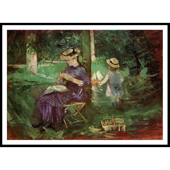 Woman and Child in a Garden, A New Print of a painting by Berthe Morisot