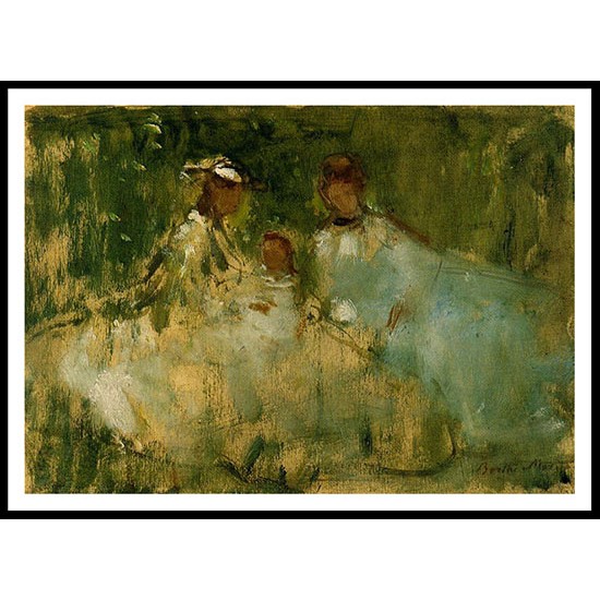 Women and Little Girls in a Natural Setting, A New Print of a painting by Berthe Morisot