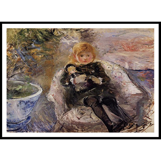 Young Girl with Doll - 2, A New Print of a painting by Berthe Morisot