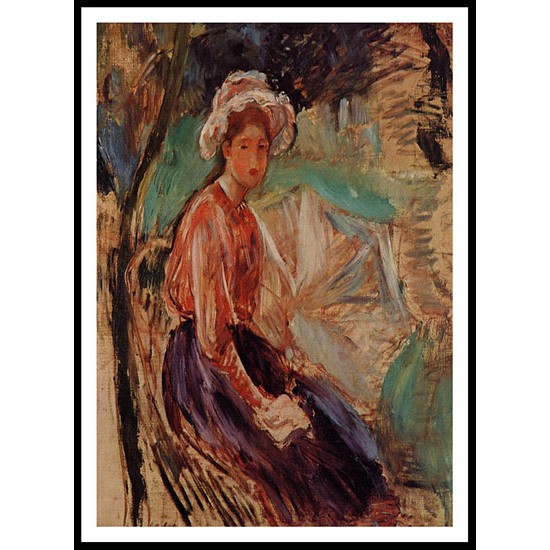 Young Girl with an Umbrella, A New Print of a painting by Berthe Morisot