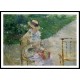 Young Woman Sewing in the Garden, A New Print of a painting by Berthe Morisot