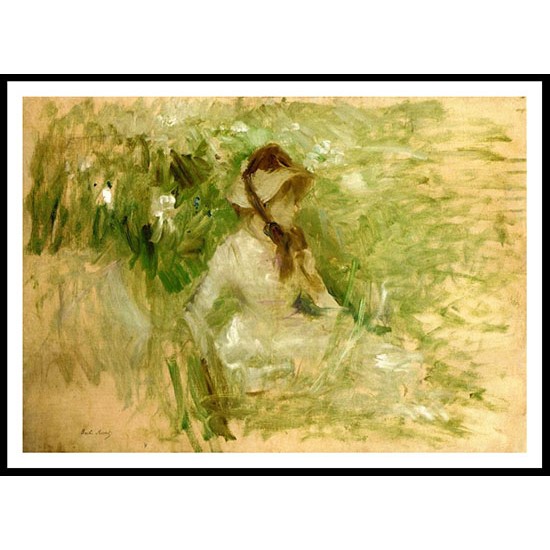 Young Woman Sitting on the Grass, A New Print of a painting by Berthe Morisot