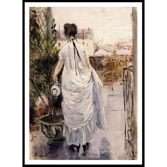 Young Woman Watering a Shrub, A New Print of a painting by Berthe Morisot