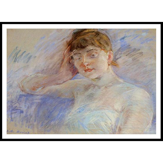 Young Woman in White also known as Isabelle Lemmonier, A New Print of a painting by Berthe Morisot