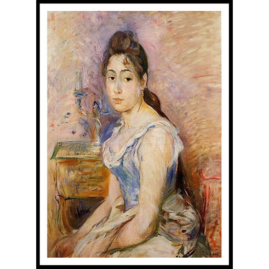 Young Woman in a Blue Blouse - 2, A New Print of a painting by Berthe Morisot