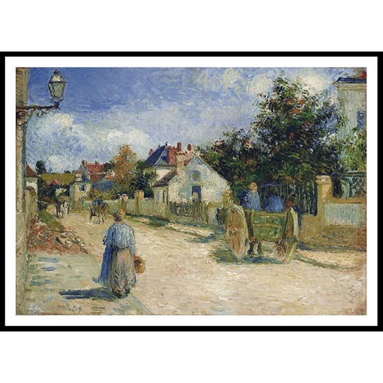 A Street in Pontoise 1879, A New Print Of a Camille Pissaro Painting