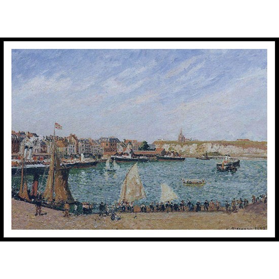 Afternoon Sun the Inner Harbor Dieppe 1902, A New Print Of a Camille Pissaro Painting