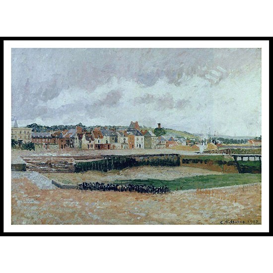 Afternoon the Dunquesne Basin Dieppe Low Tide 1902, A New Print Of a Camille Pissaro Painting