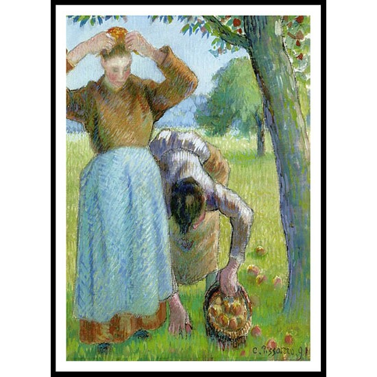 Apple Gatherers 1891, A New Print Of a Camille Pissaro Painting