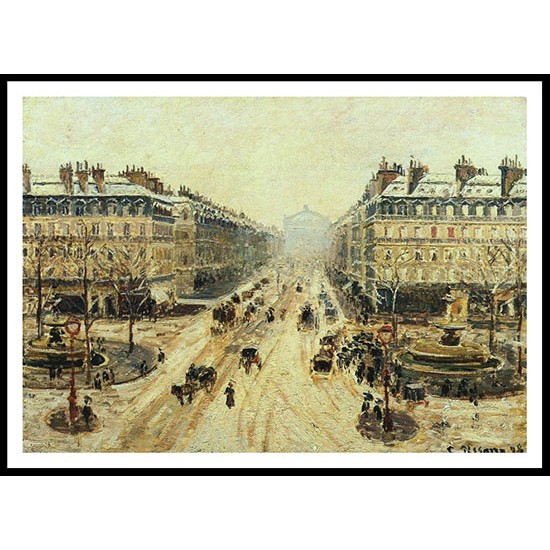 Avenue de lOpera Snow Effect 1898, A New Print Of a Camille Pissaro Painting