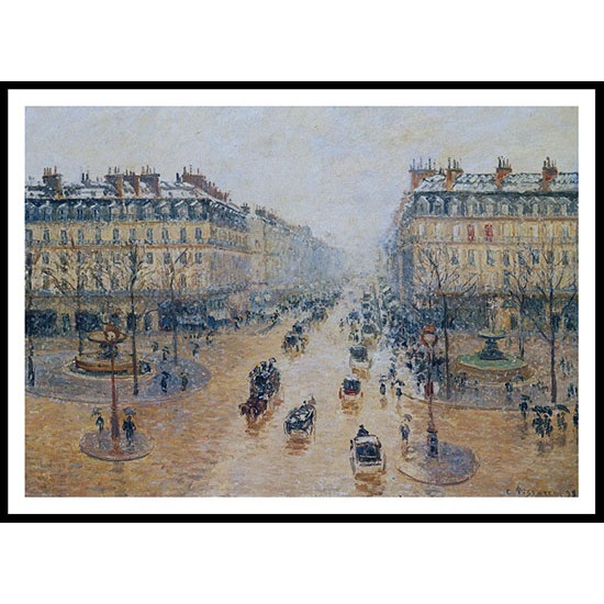 Avenue de lOpera Snow Morning 1898, A New Print Of a Camille Pissaro Painting