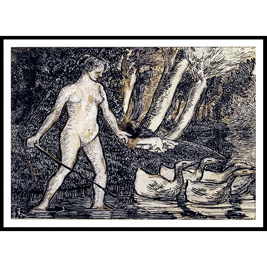 Bather with Geese 1895, A New Print Of a Camille Pissaro Painting