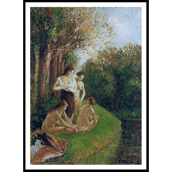 Bathers 1895 01, A New Print Of a Camille Pissaro Painting