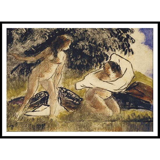 Bathers Study 1895 96, A New Print Of a Camille Pissaro Painting