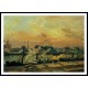 Boats Sunset Rouen 1898, A New Print Of a Camille Pissaro Painting