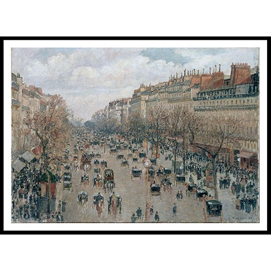 Boulevard Montmartre Afternoon Sunlight 1897, A New Print Of a Camille Pissaro Painting