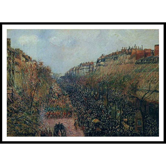 Boulevard Montmartre Mardi Gras 1897, A New Print Of a Camille Pissaro Painting