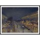 Boulevard Montmartre Night Effect 1897, A New Print Of a Camille Pissaro Painting