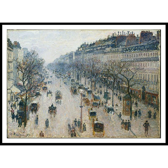 Boulevard Montmartre Winter Morning 1897, A New Print Of a Camille Pissaro Painting