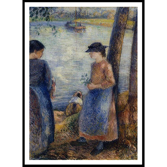 By the Water 1881, A New Print Of a Camille Pissaro Painting