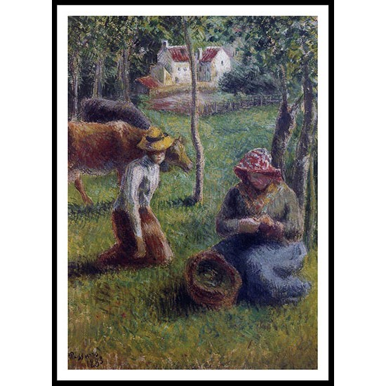 Cowherd 1883, A New Print Of a Camille Pissaro Painting