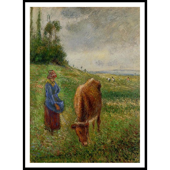 Cowherd Pontoise 1882, A New Print Of a Camille Pissaro Painting