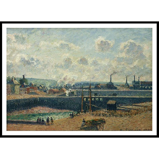 Dieppe Bassin Duquesne Sun Morning 1902, A New Print Of a Camille Pissaro Painting