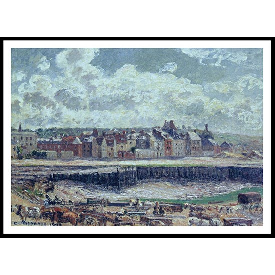 Dieppe Dunquesne Basin Sunlight Effect Morning Low Tide, A New Print Of a Camille Pissaro Painting