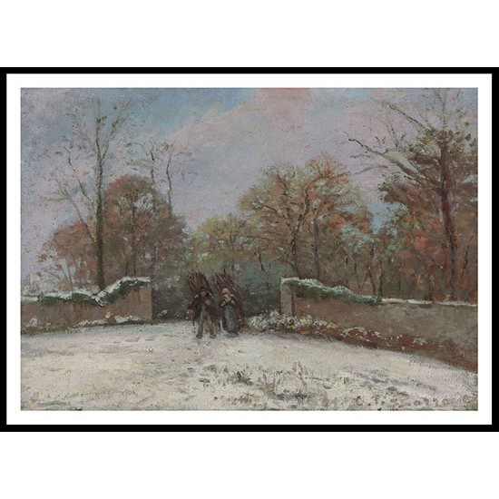 Entering the Forest of Marly Snow Effect 1869, A New Print Of a Camille Pissaro Painting