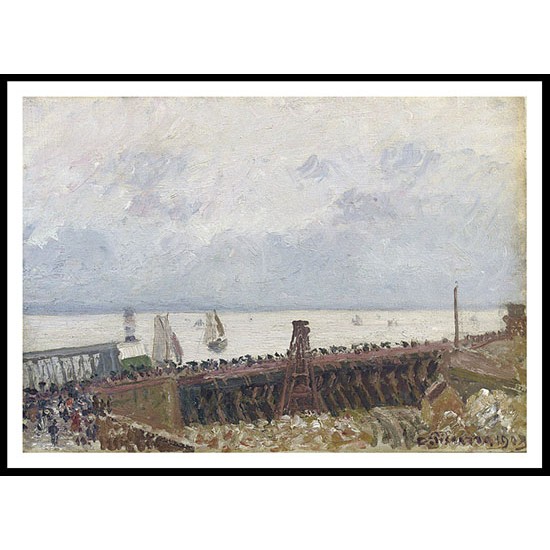 Entering to the Port of Havre Gray Weather 1903, A New Print Of a Camille Pissaro Painting