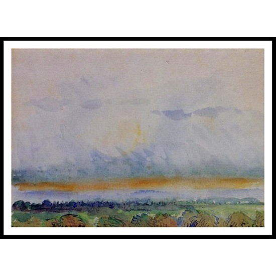 Eragny Sunset 1890, A New Print Of a Camille Pissaro Painting