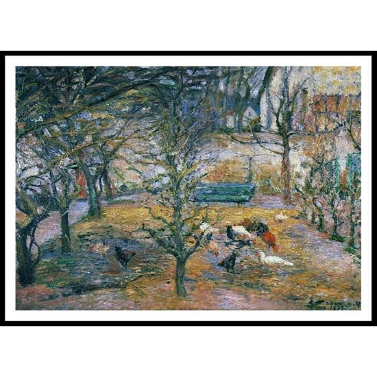 Farmyard at the Maison Rouge Pontoise 1877, A New Print Of a Camille Pissaro Painting