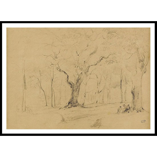 Figures Sitting in the Forest, A New Print Of a Camille Pissaro Painting