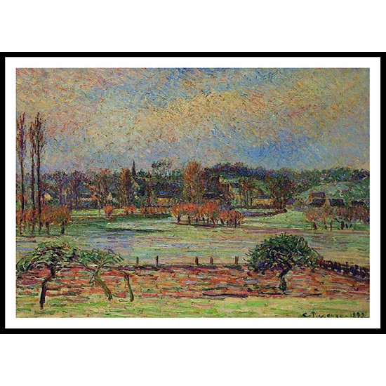 Flood Morning Effect Eragny 1892, A New Print Of a Camille Pissaro Painting