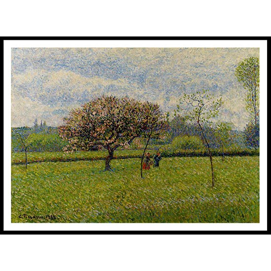 Flowering Apple Trees at Eragny 1888, A New Print Of a Camille Pissaro Painting