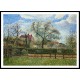 Flowering Pear Trees Eragny Morning 1886, A New Print Of a Camille Pissaro Painting