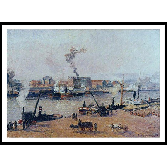 Foggy Morning Rouen 1896, A New Print Of a Camille Pissaro Painting