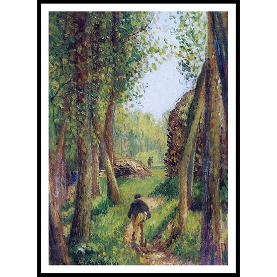 Forest Scene with Two Fgures, A New Print Of a Camille Pissaro Painting