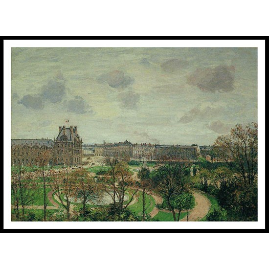 Garden of Louvre Morning Grey Weather 1899, A New Print Of a Camille Pissaro Painting