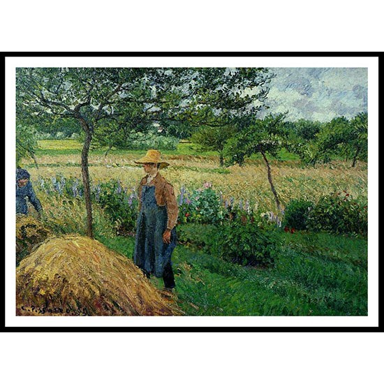 Grey Weather Morning with Figures Eragny 1899, A New Print Of a Camille Pissaro Painting