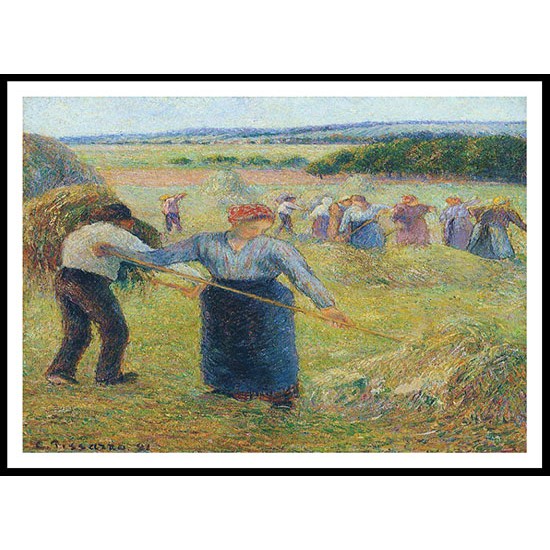 Haymaking at Eragny 1891, A New Print Of a Camille Pissaro Painting