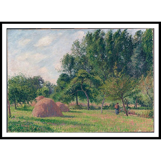 Haystacks Morning Eragny 1899, A New Print Of a Camille Pissaro Painting