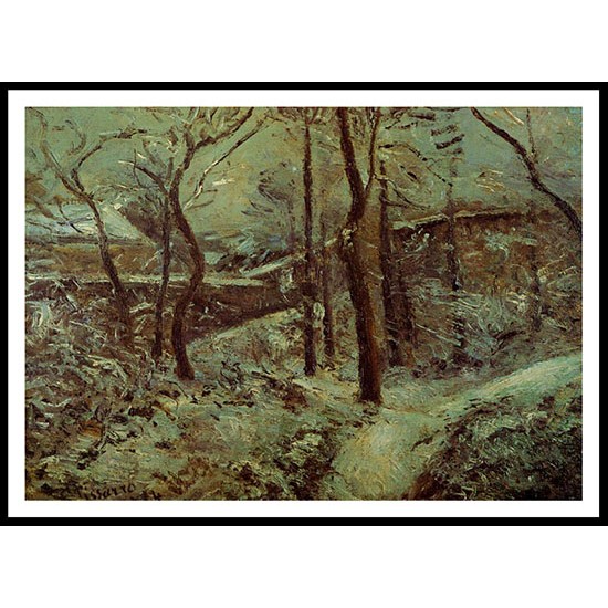 La sente des pouillsux Pontoise effet de niege 1874, A New Print Of a Camille Pissaro Painting