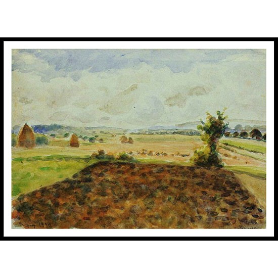 Landscape at Eragny Clear Weather 1890, A New Print Of a Camille Pissaro Painting