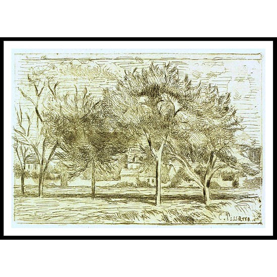 Landscape at Pontoise Apple Trees 1873, A New Print Of a Camille Pissaro Painting